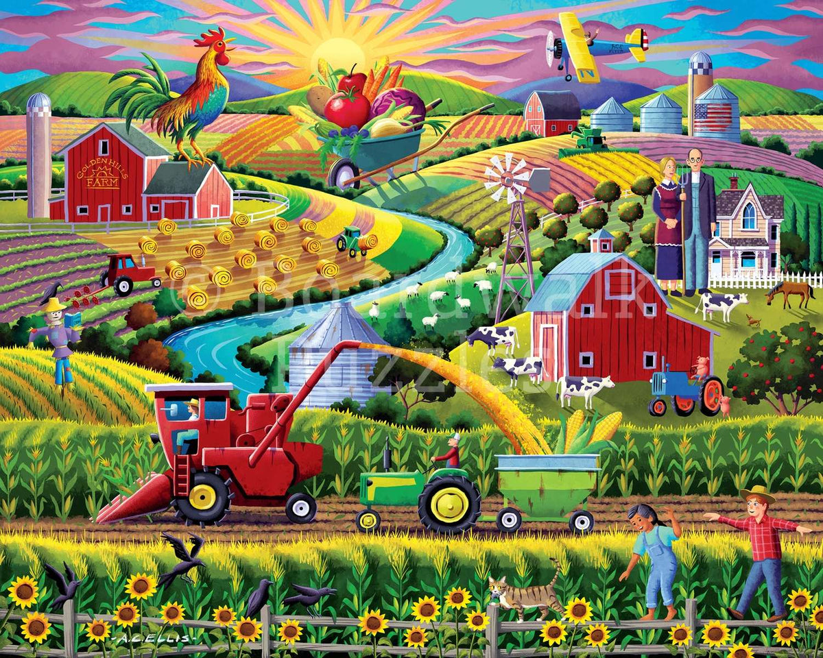 Golden Hills Farm 500 Piece Jigsaw Puzzle | Boardwalk Puzzles