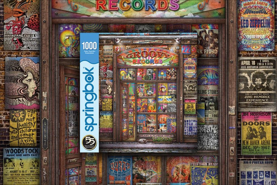Groovy Records 1000 Piece Jigsaw Puzzle by Springbok Puzzles