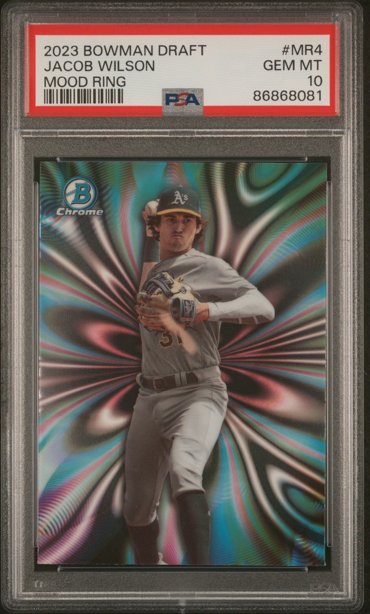 Graded 2023 Topps Bowman Draft Jacob Wilson #MR4 Mood Ring Rookie RC Baseball Card PSA 10 Gem Mint