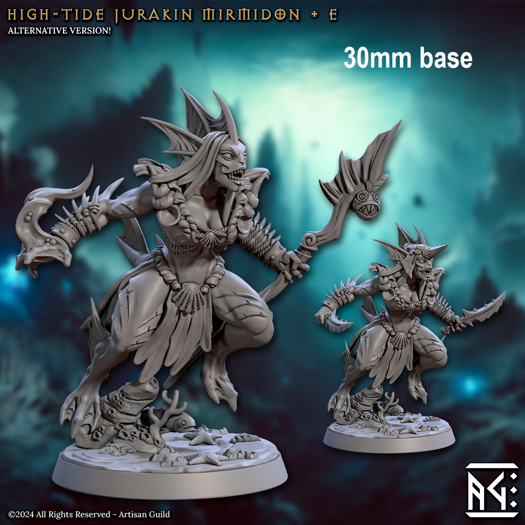 High-Tide Jurakin Mirmidon: Sculpt E (Female Merfolk Warrior)