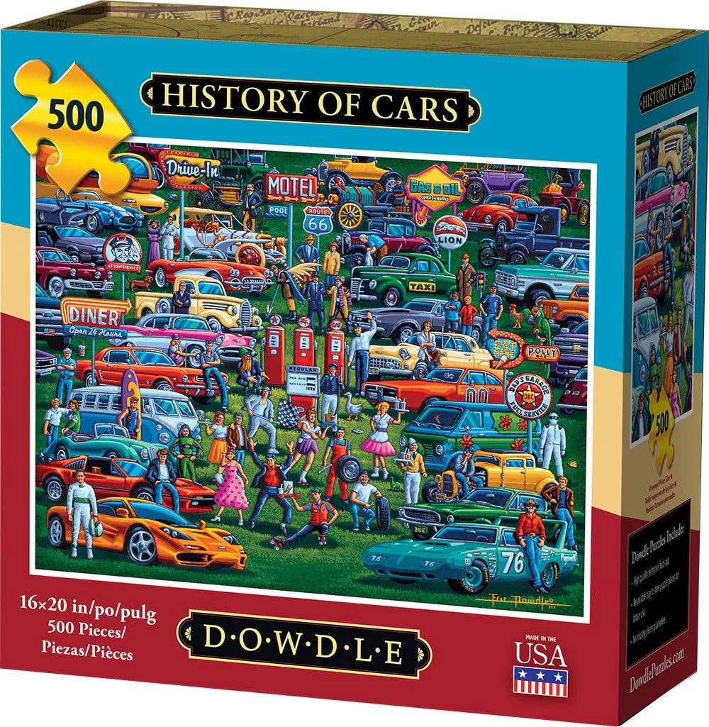 History of Cars 500 Piece Puzzle by Dowdle