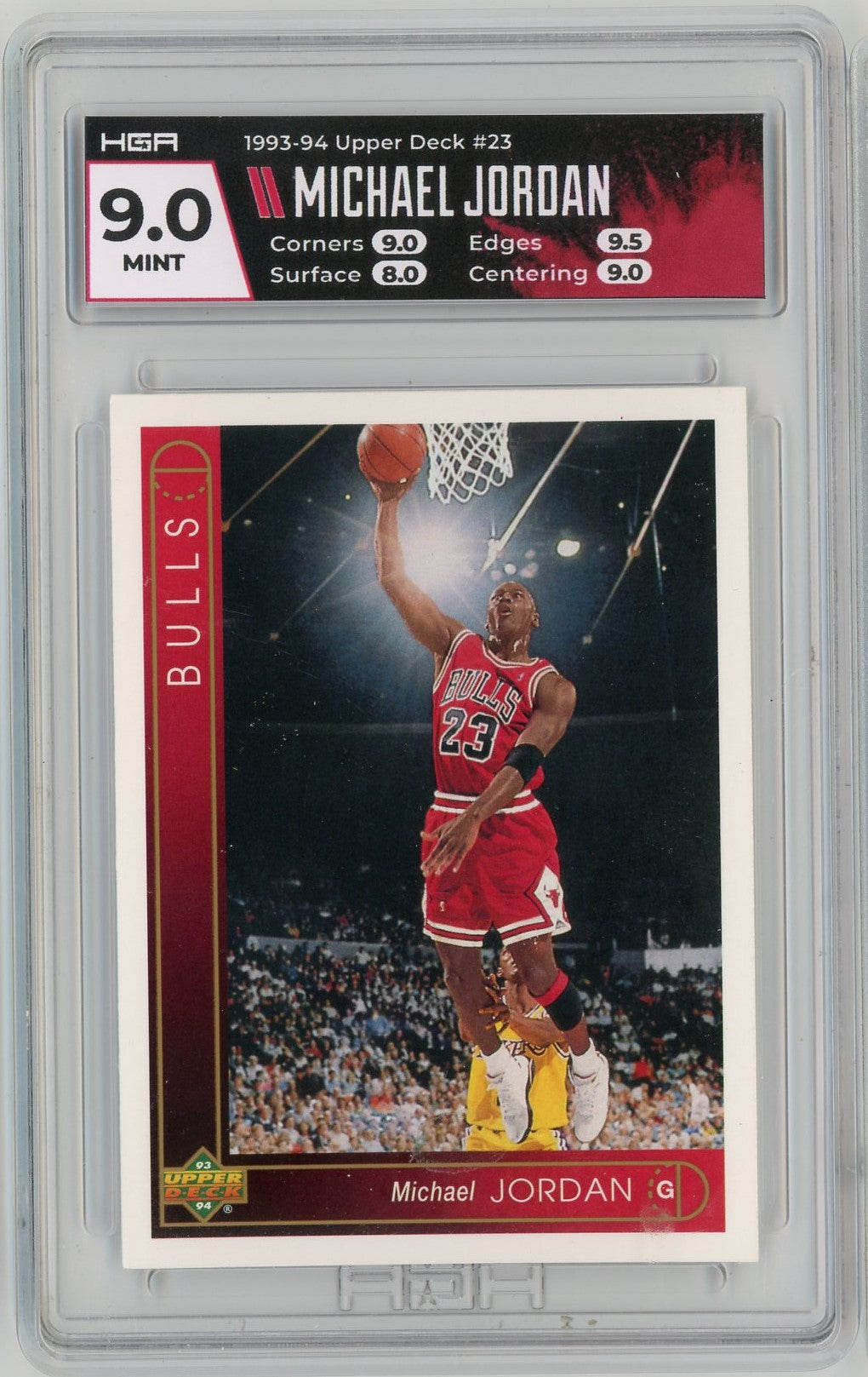 Graded 1993 Upper Deck Michael Jordan #23 Basketball Card HGA 9 Mint