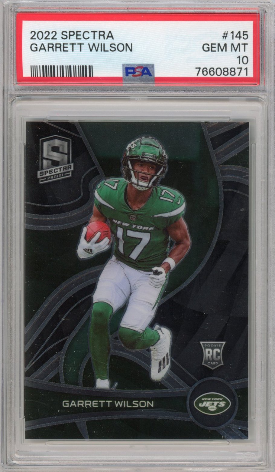 Graded 2022 Panini Spectra Garrett Wilson #145 Rookie RC Football Card PSA 10 Gem Mint