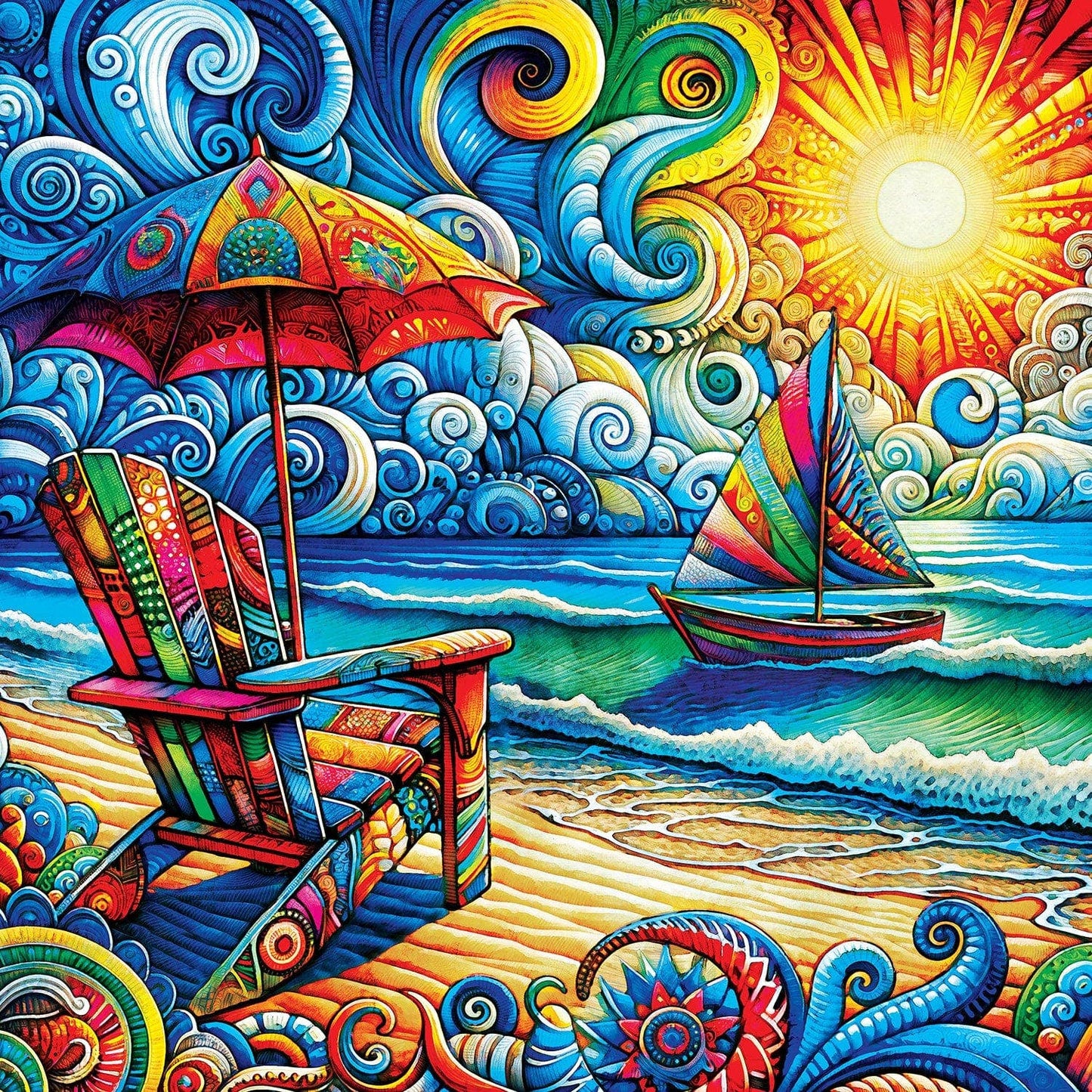 Kaleidoscope - Beach Day 1000 Piece Jigsaw Puzzleby Masterpieces Puzzles