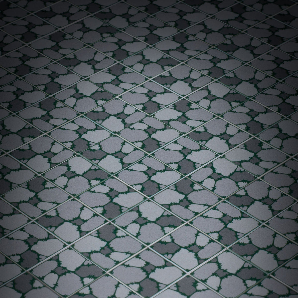 Cobblestone Flooring (Plant Overgrowth) - Custom Printed 2x2 Tile made using LEGO part