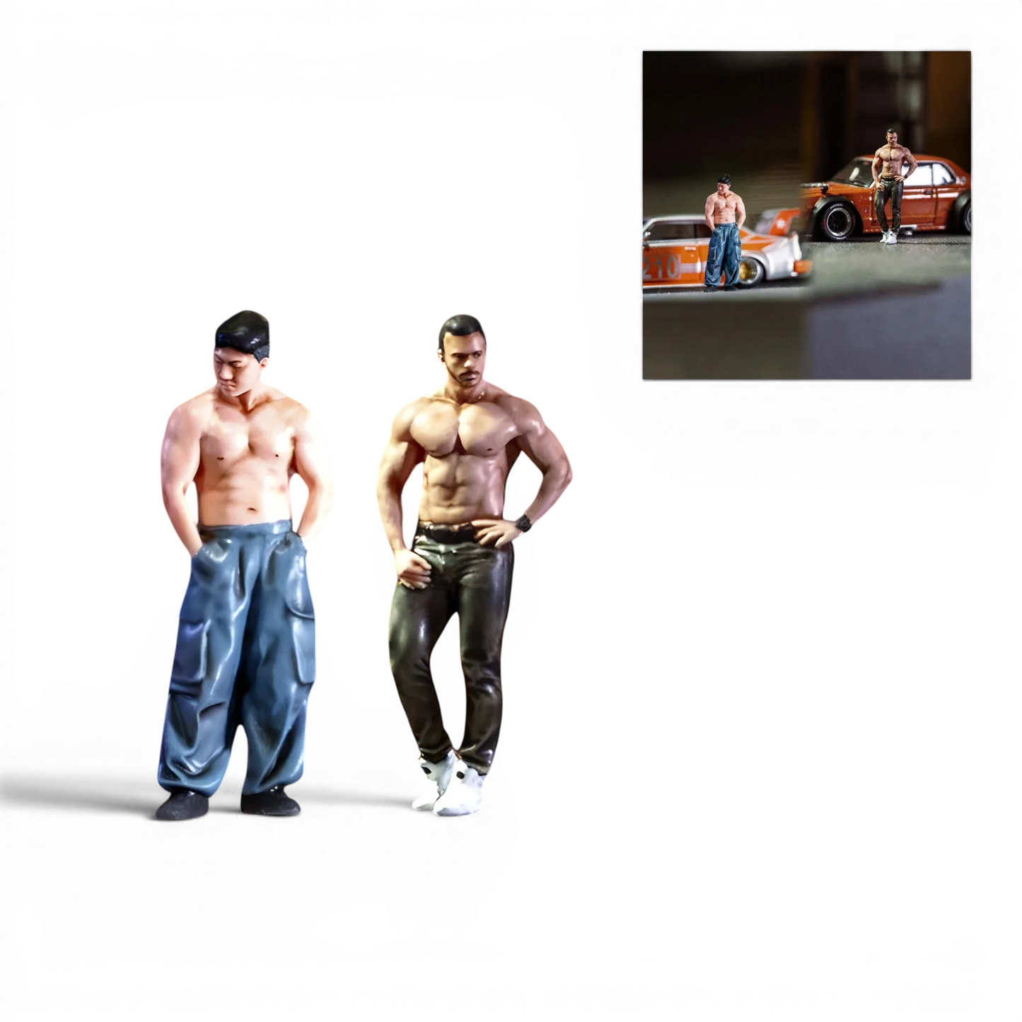 EHC Model Muscle Man Duo Resin Figure Set 1:64