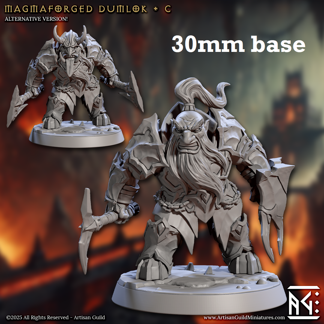 Magmaforged Dumlok: Sculpt C (Male Fire Dwarf Warrior)