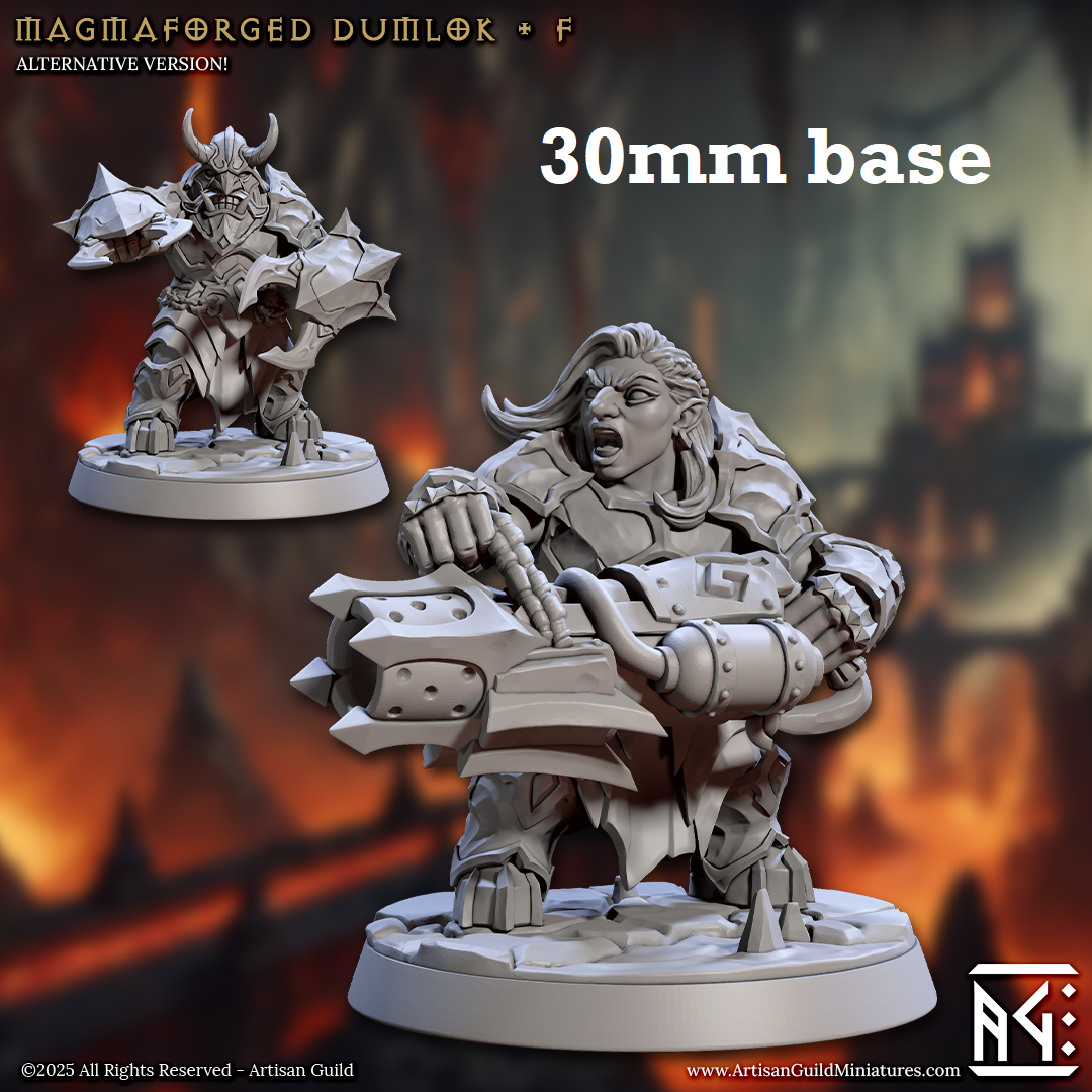 Magmaforged Dumlok: Sculpt F (Female Fire Dwarf Warrior)