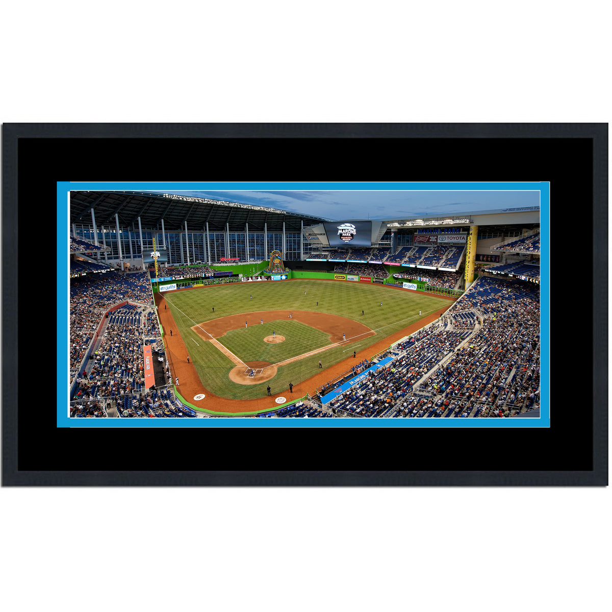 Framed LoanDepot Park Miami Marlins MLB 16x24 Baseball Photo Professionally Matted