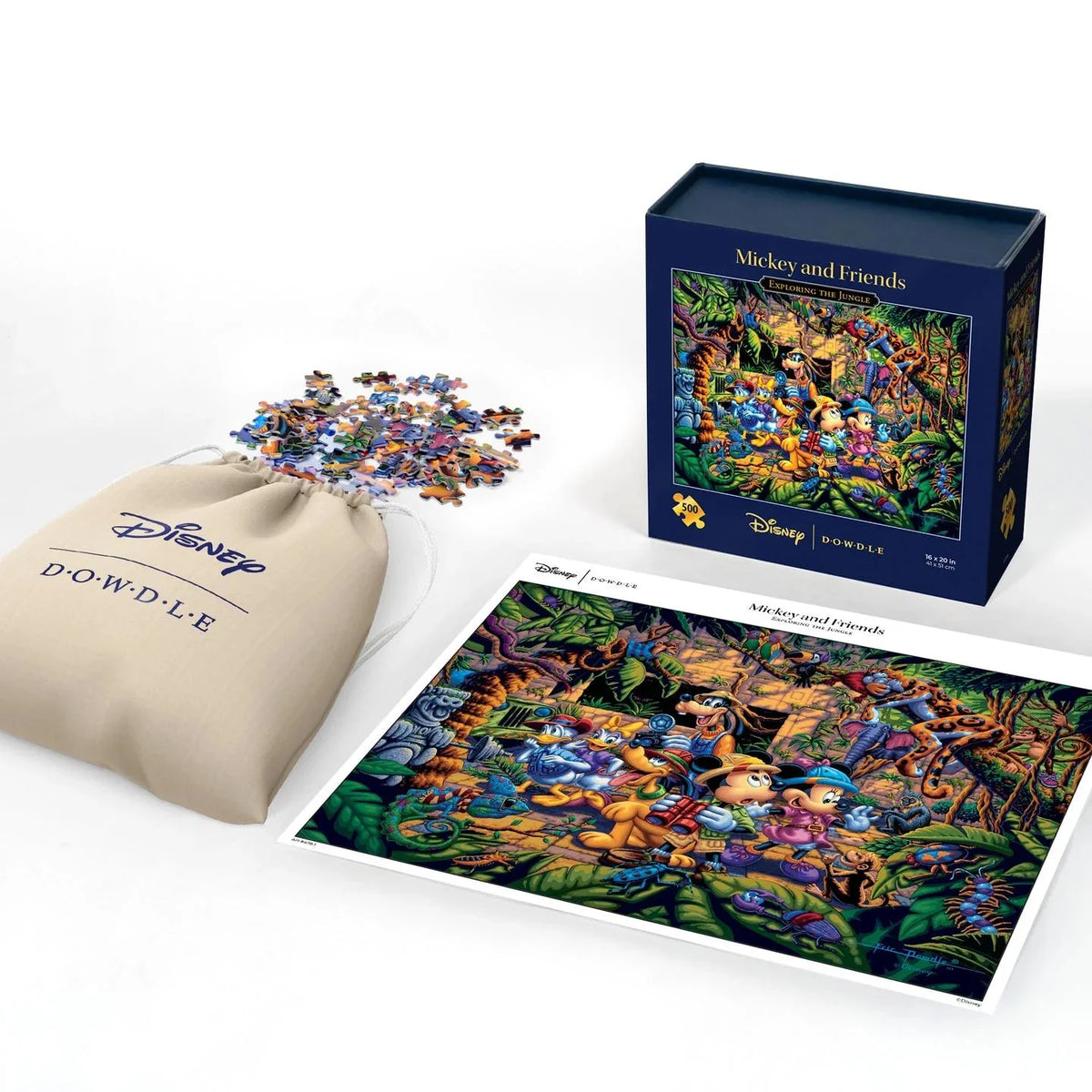 Mickey & Friends Exploring the Jungle 500 Piece Puzzle by Dowdle and Disney