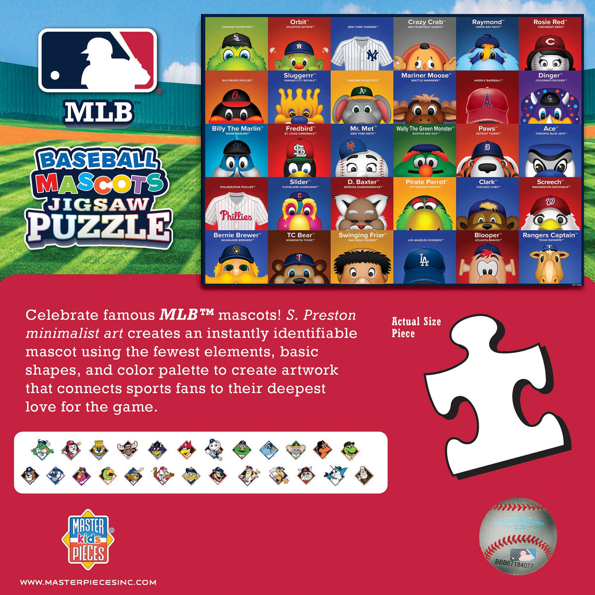 MLB Mascots 100 Piece Puzzle by Masterpieces