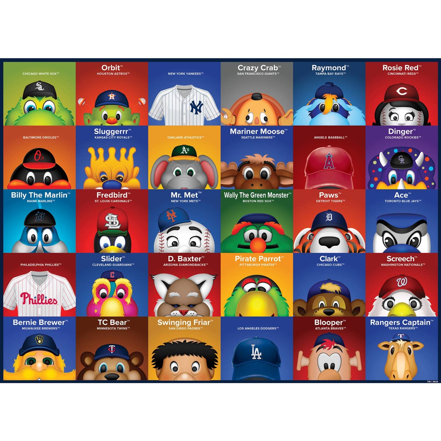 MLB Mascots 100 Piece Puzzle by Masterpieces