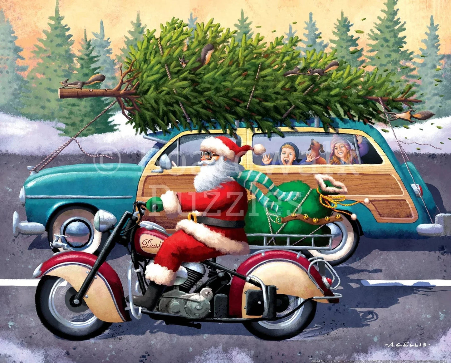 Motorcycle Santa 500 Piece Puzzle by Boardwalk