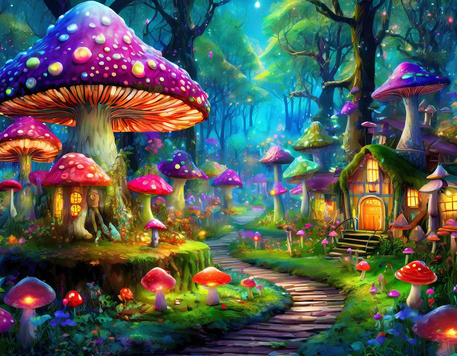 Mushroom Path 500 Piece Jigsaw Puzzle by Springbok Puzzles