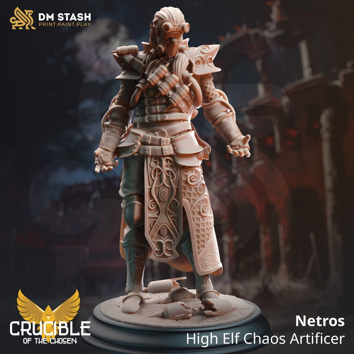 Netros, High Elf Chaos Artificer (Male Elf Artificer)