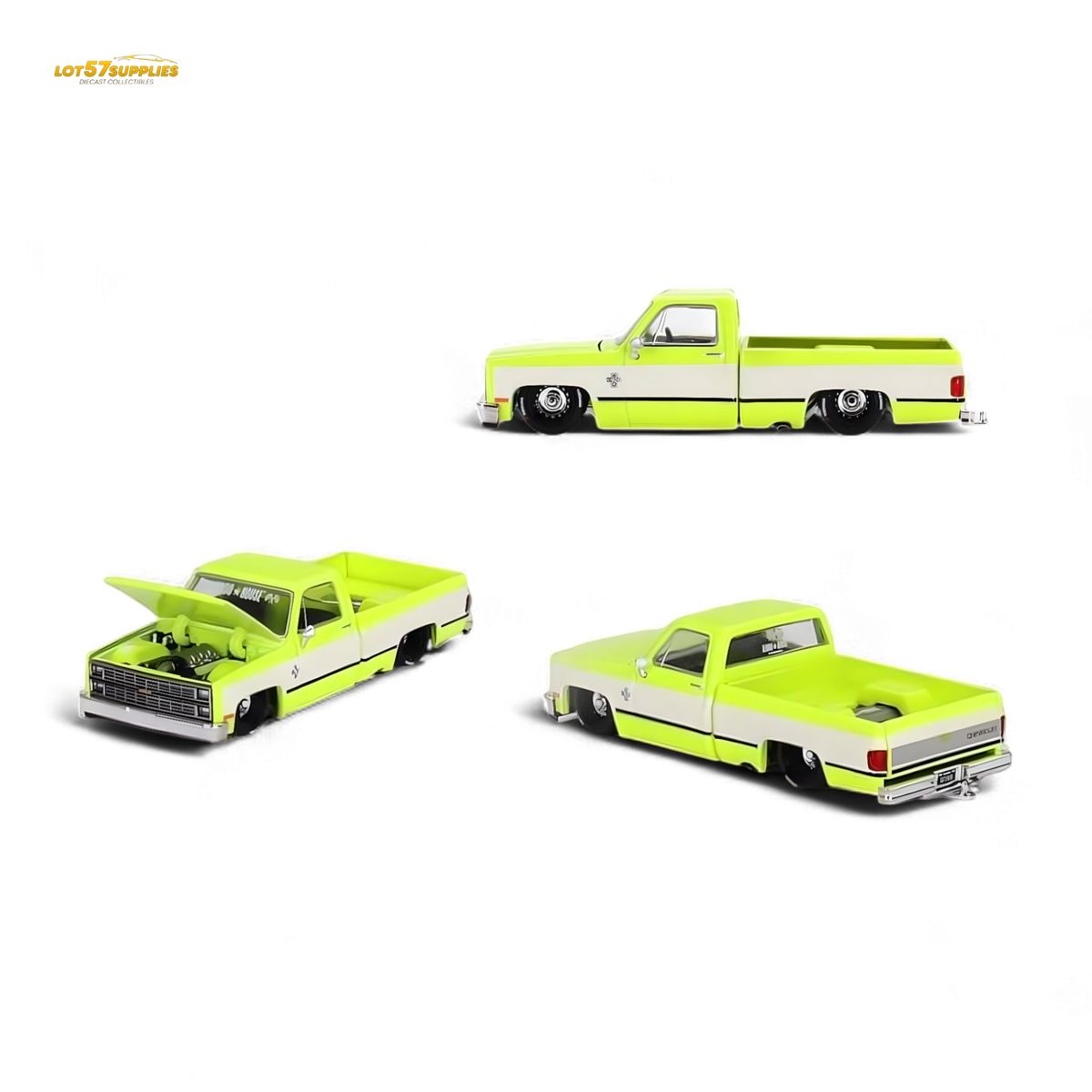 Mini GT x Kaido House Chevrolet Silverado FLO YELLOW 1:64