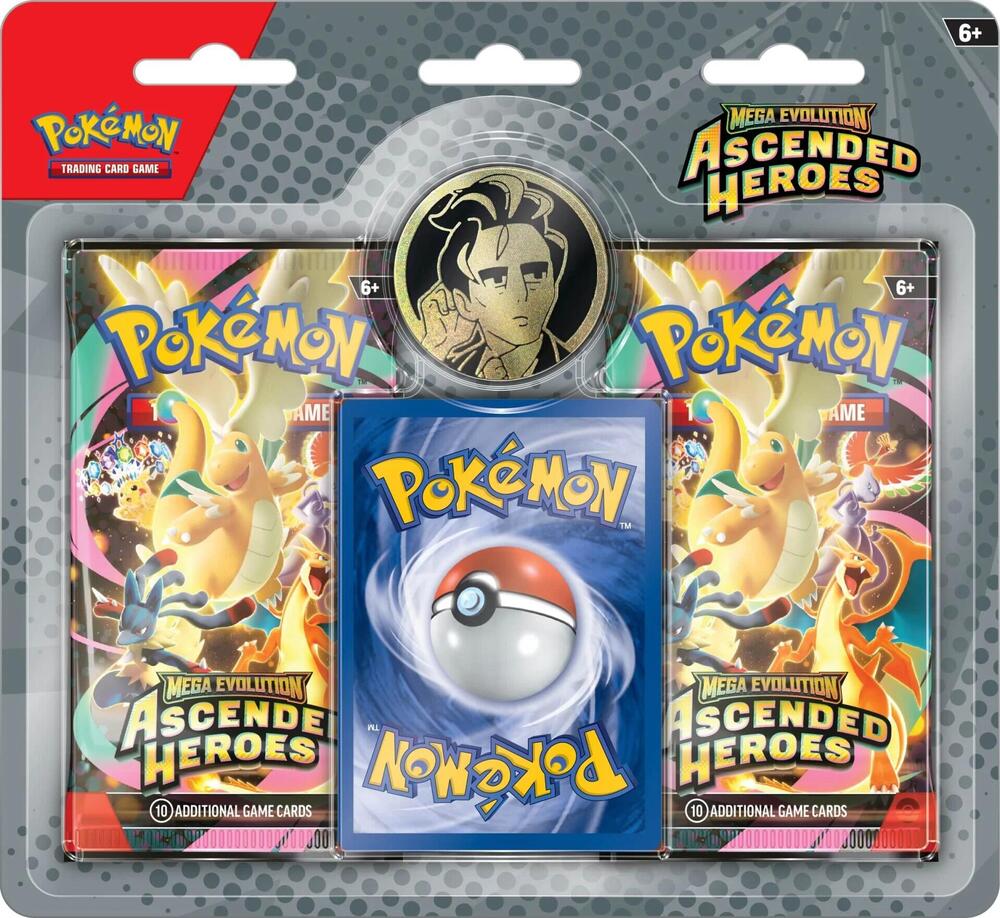 Pokémon TCG Mega Evolution Ascended Heroes 2-Pack Blister with Larry’s Komala promo and Larry coin