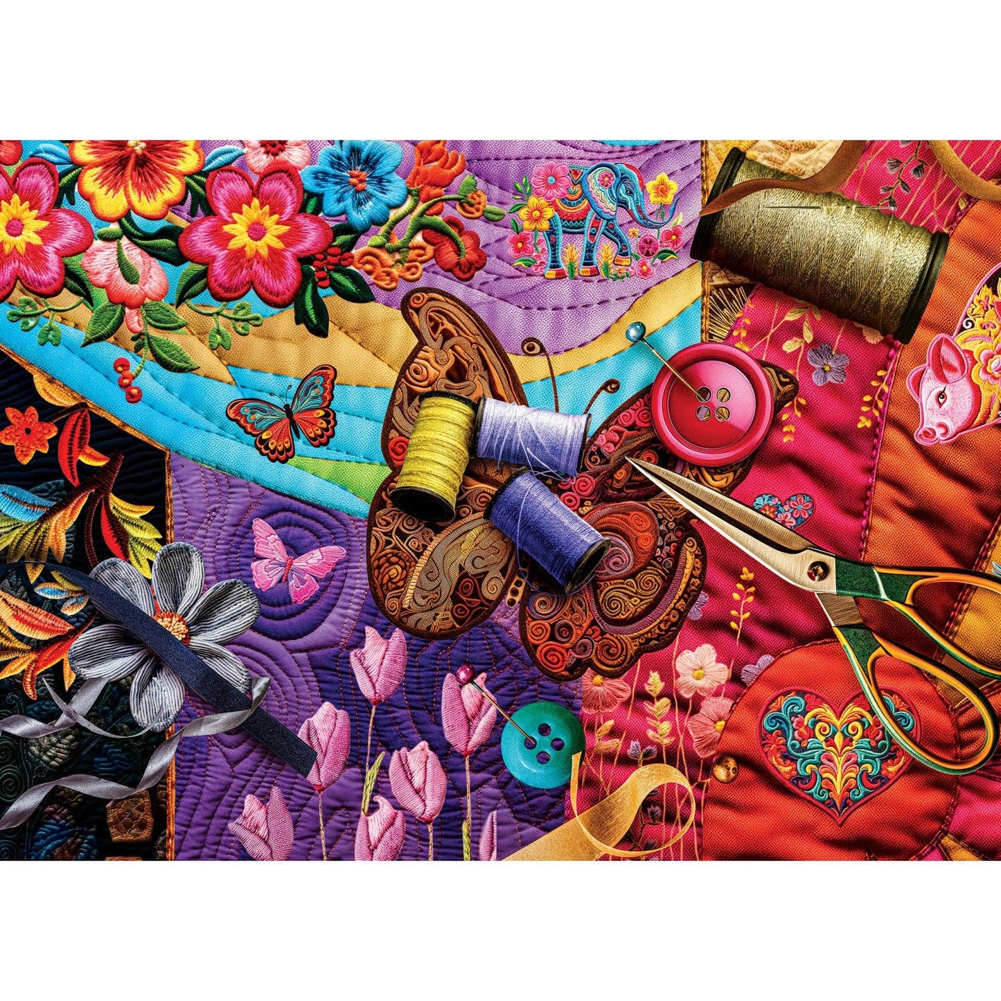Quilted - Patchwork Gardens 1000 Piece Puzzle | Masterpieces Puzzles