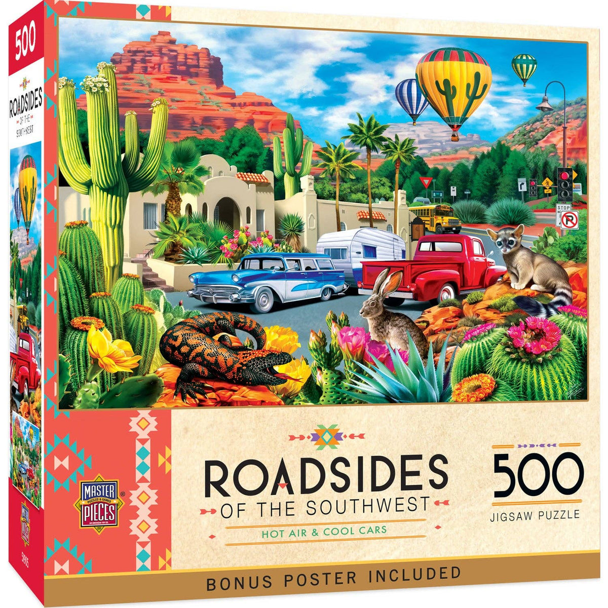 Roadsides of the Southwest Hot Air & Cool Cars 500 Piece Jigsaw Puzzle | Masterpieces