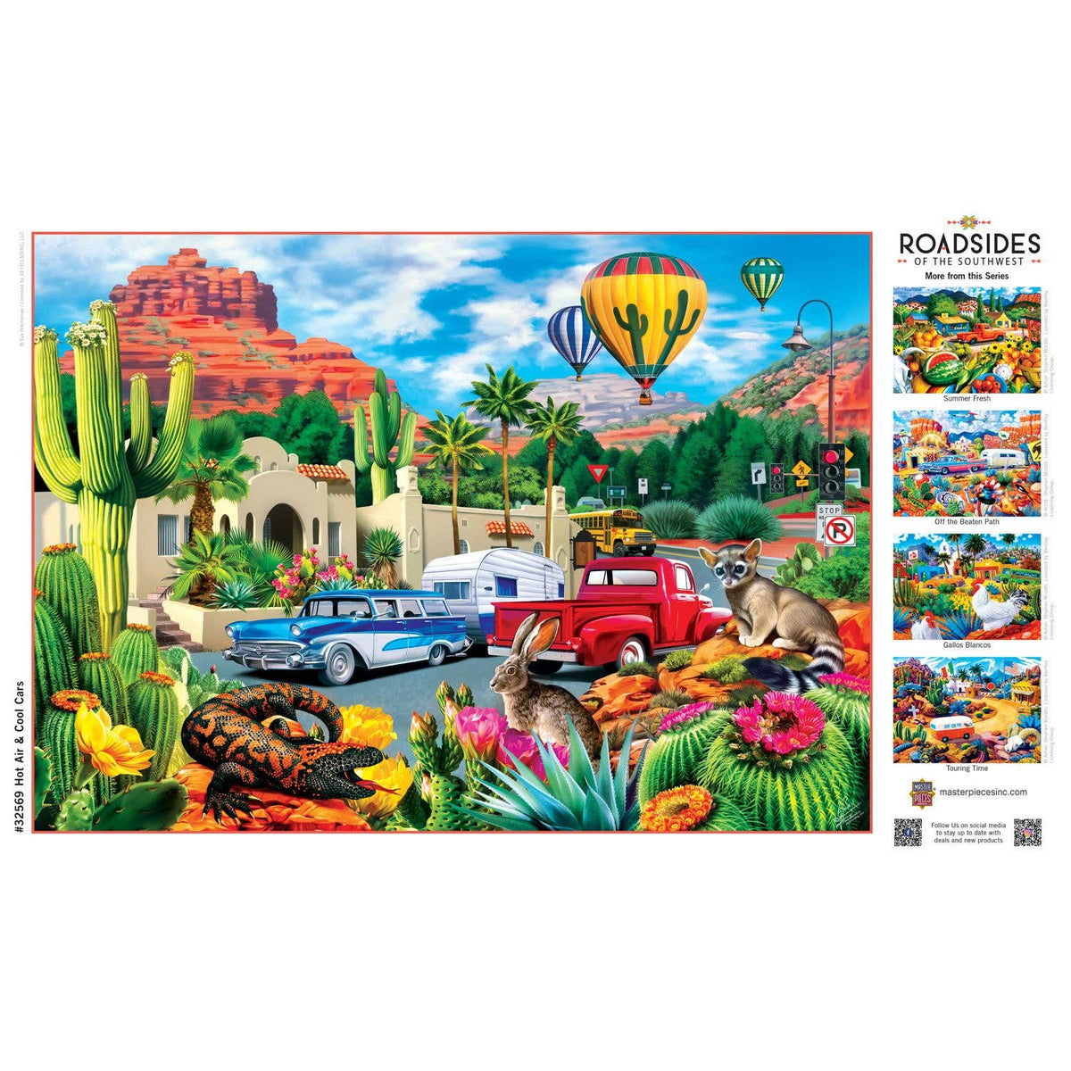 Roadsides of the Southwest Hot Air & Cool Cars 500 Piece Jigsaw Puzzle | Masterpieces