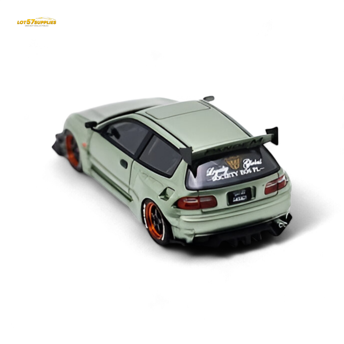 YM Model Honda Civic Pandem EG4 K20 Modified Bronze Green 1:64
