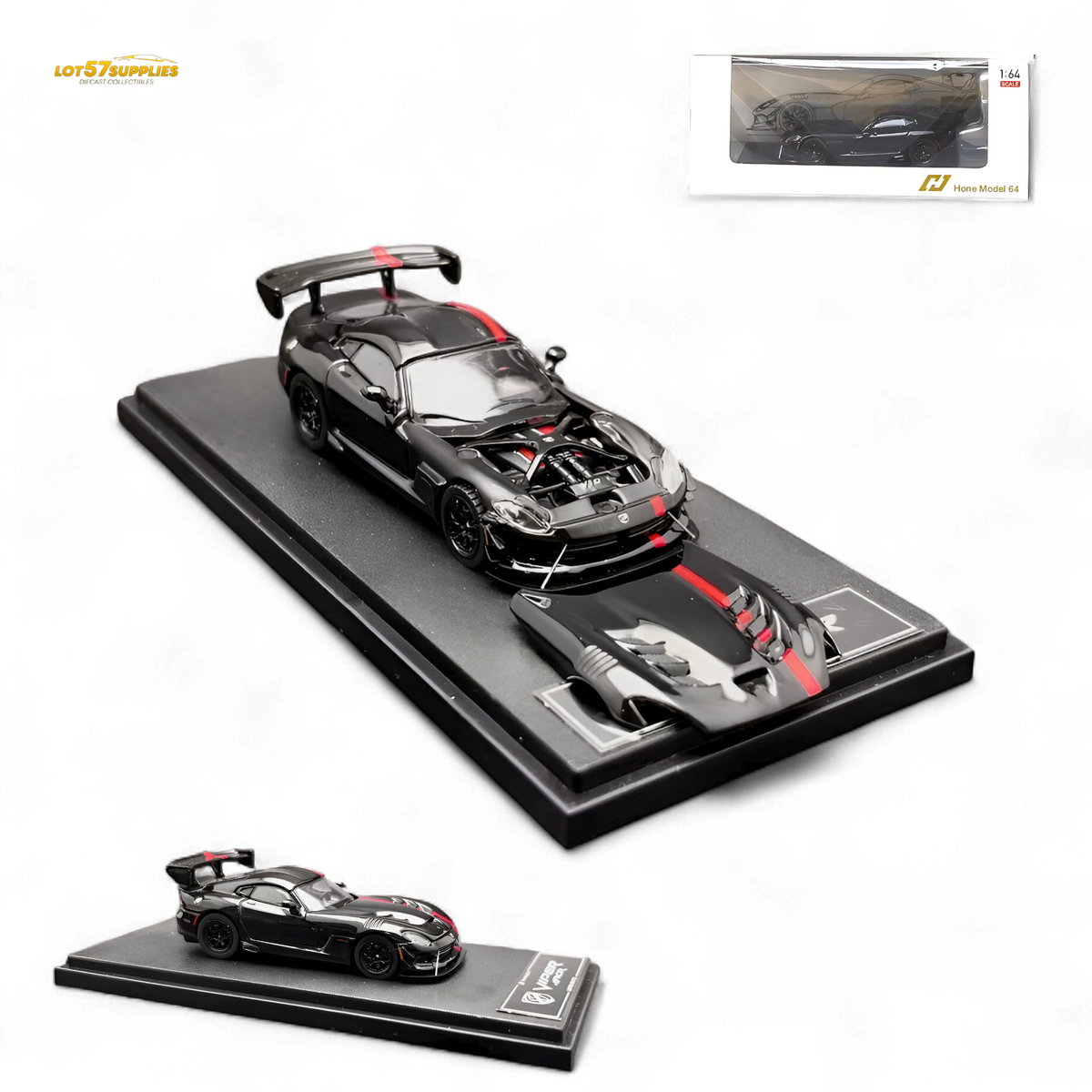 Hone Model Dodge Viper ACR Venom Black 1:64