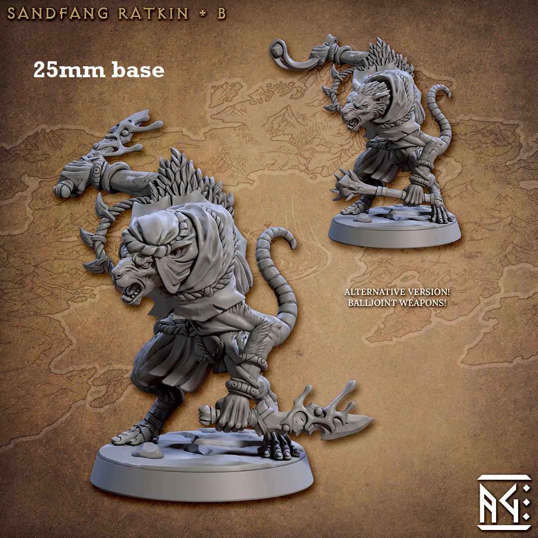 Sandfang Ratkin: Sculpt B (Male Ratkin Assassin)