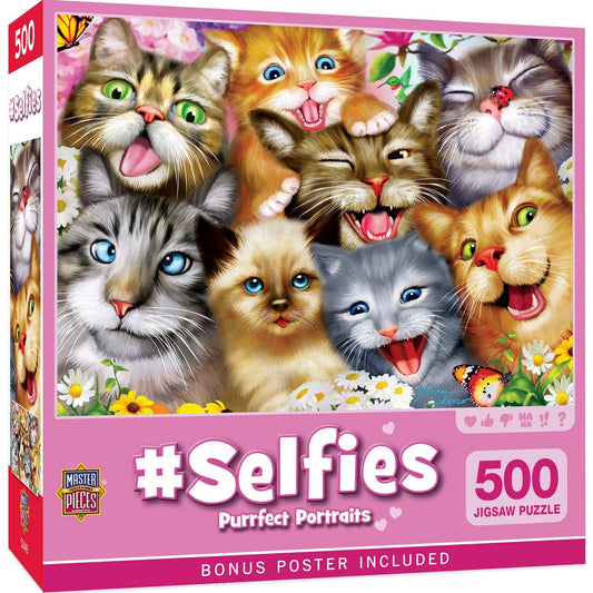 Selfies – Purrfect Portraits 500 Piece Puzzle by Masterpieces