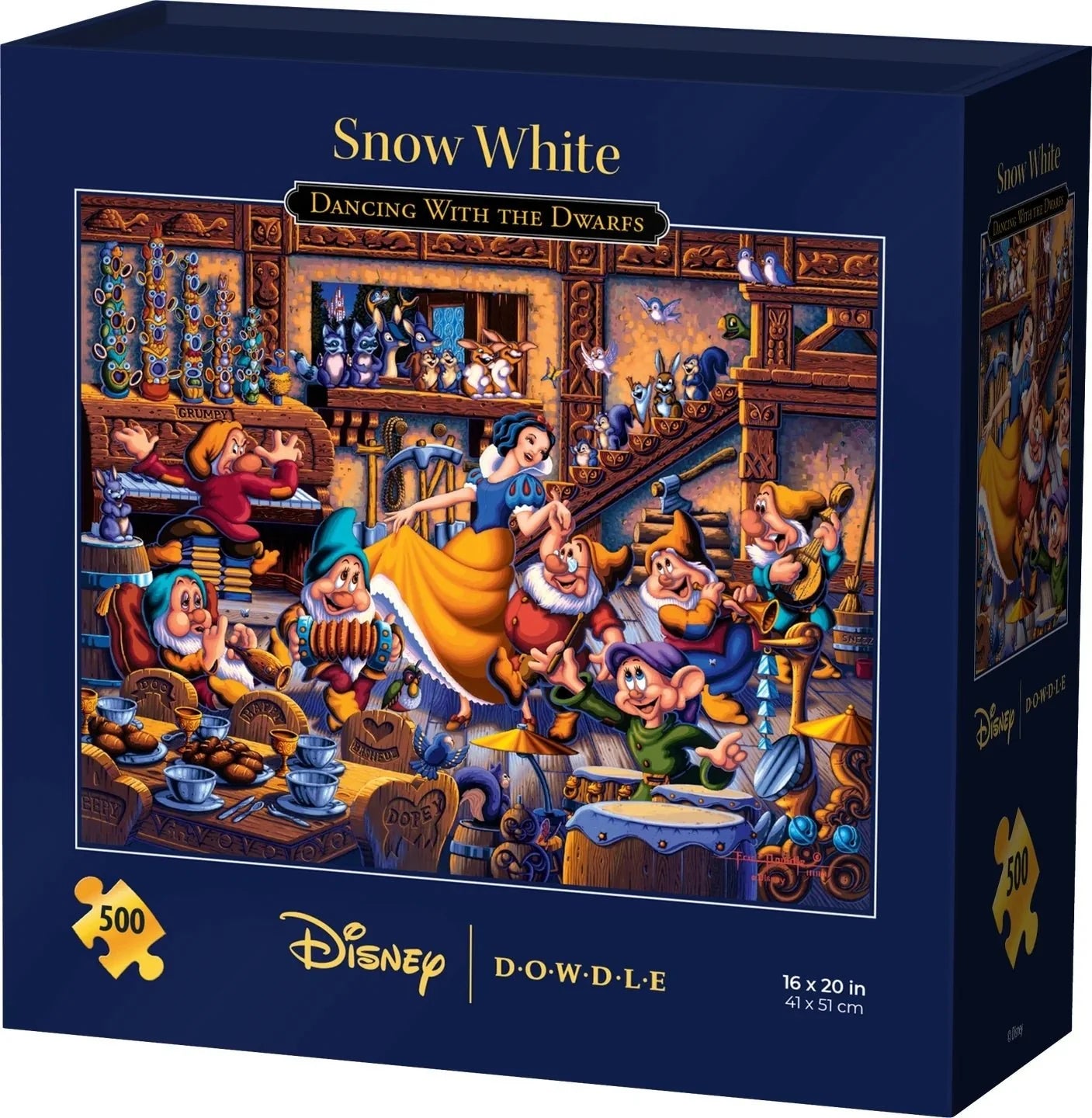Snow White Dancing with the Dwarfs 500 Piece Jigsaw Puzzle by Dowdle and Disney