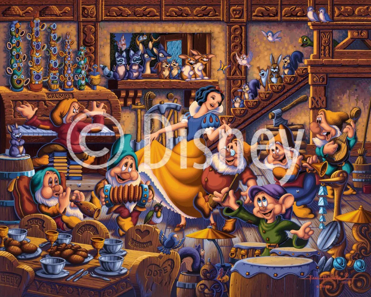 Snow White Dancing with the Dwarfs 500 Piece Jigsaw Puzzle by Dowdle and Disney