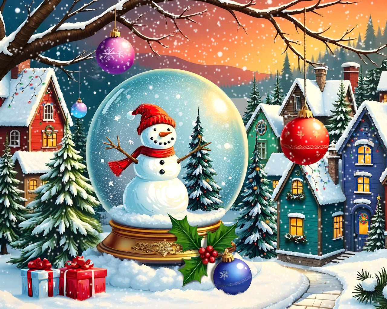 Snowman Snow Globe 1000 Piece Jigsaw Puzzle | Springbok Puzzles
