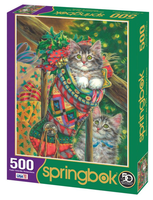 Stocking Curiosity 500 Piece Jigsaw Puzzle by Springbok Puzzles