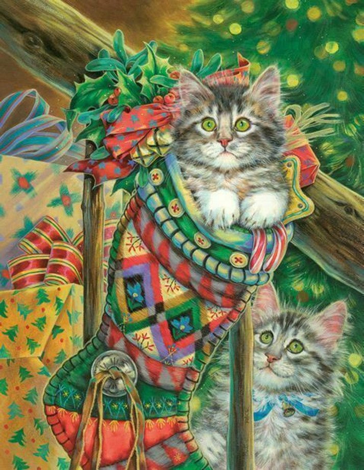 Stocking Curiosity 500 Piece Jigsaw Puzzle by Springbok Puzzles