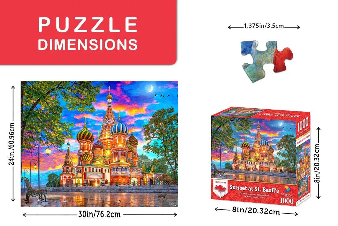 Sunset at St Basil's 1000 Piece Jigsaw Puzzle | Springbok Puzzles