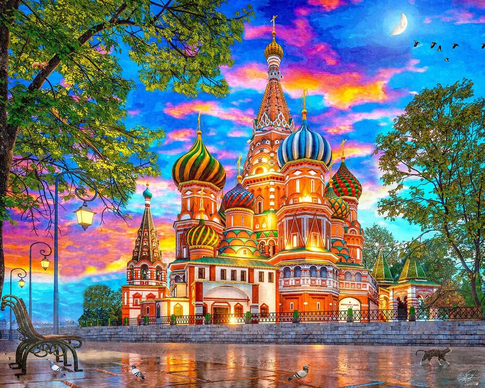 Sunset at St Basil's 1000 Piece Jigsaw Puzzle | Springbok Puzzles