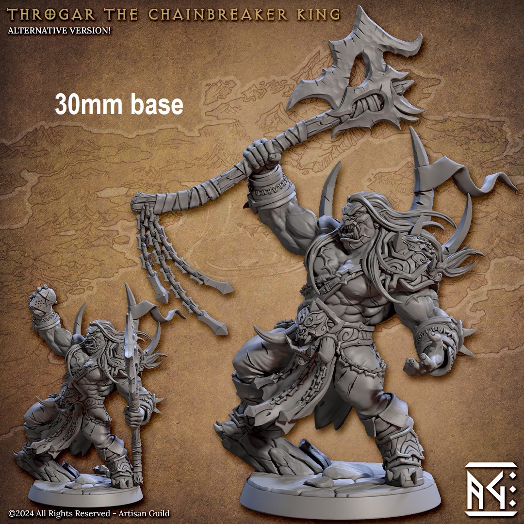 Throgar, the Chainbreaker King (Male Orc Barbarian Hero)