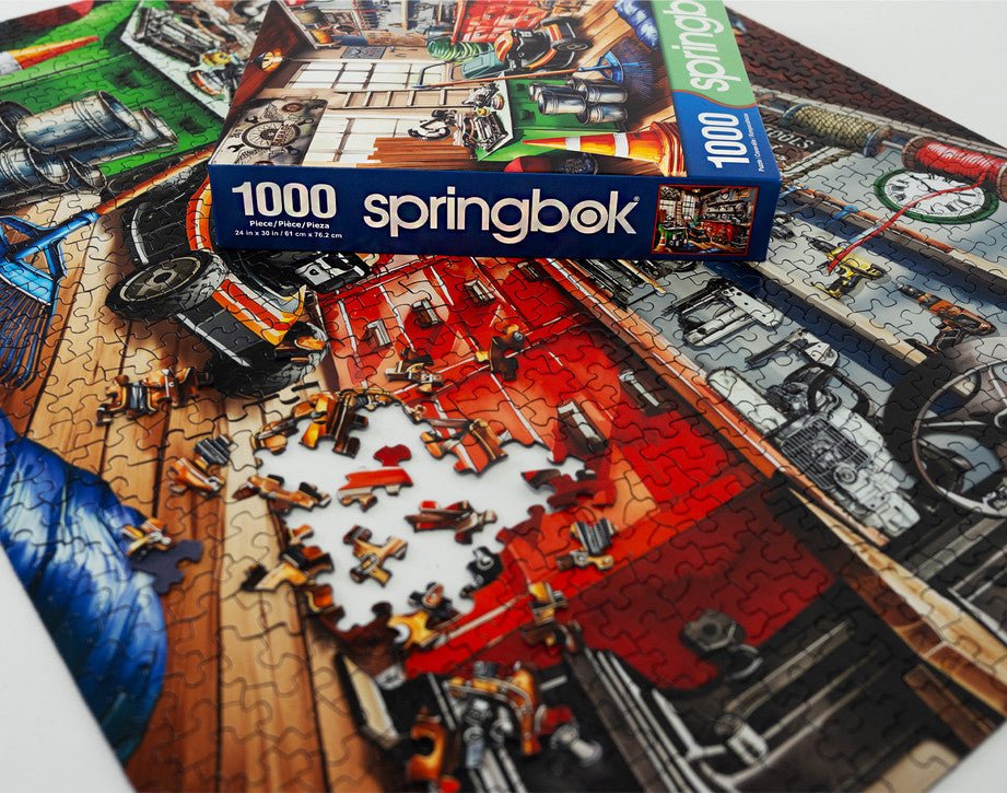 Toolman's Garage 1000 Piece Jigsaw Puzzle by Springbok Puzzles