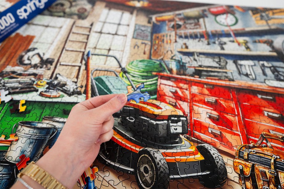 Toolman's Garage 1000 Piece Jigsaw Puzzle by Springbok Puzzles
