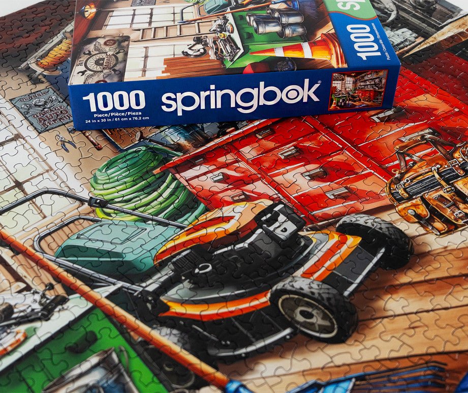 Toolman's Garage 1000 Piece Jigsaw Puzzle by Springbok Puzzles