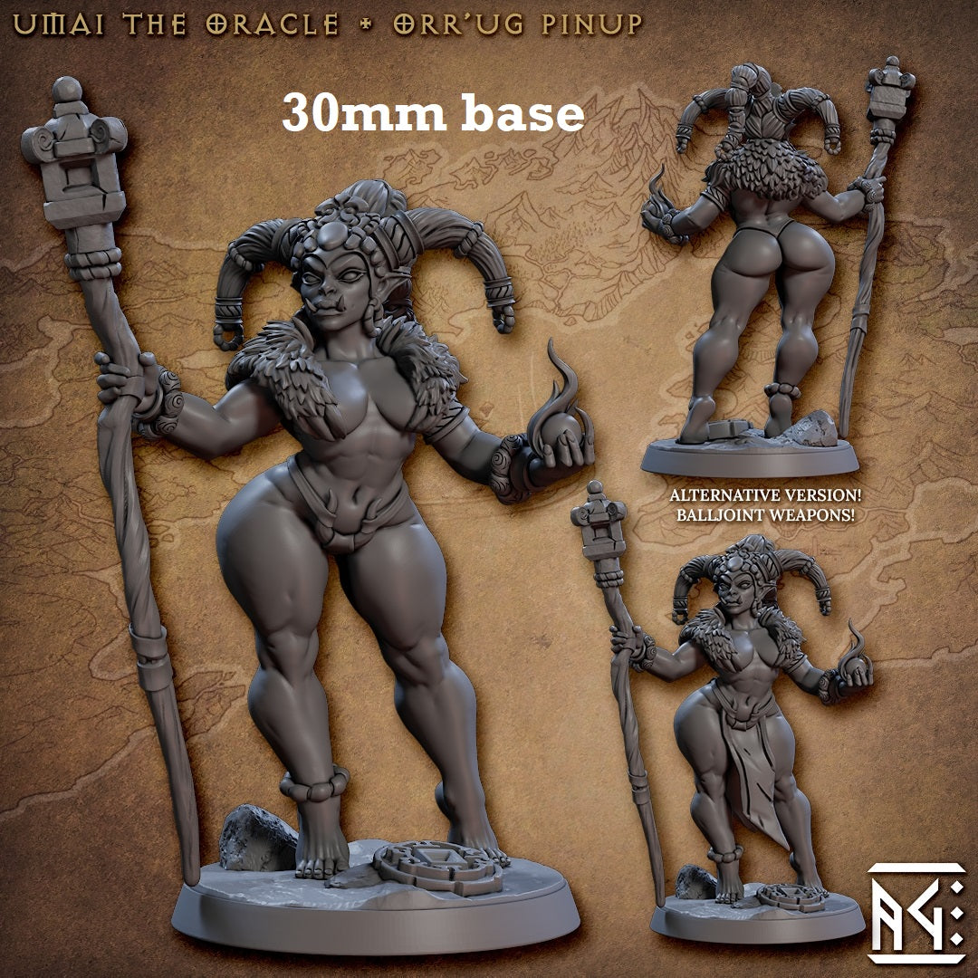 Umai the Oracle (Female Orc Cleric Pinup)